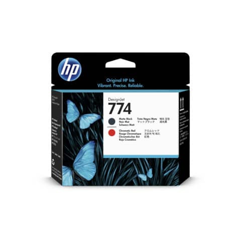 Original HP Druckkopf schwarz matt /chromatic rot (P2V97A,774,NO774)