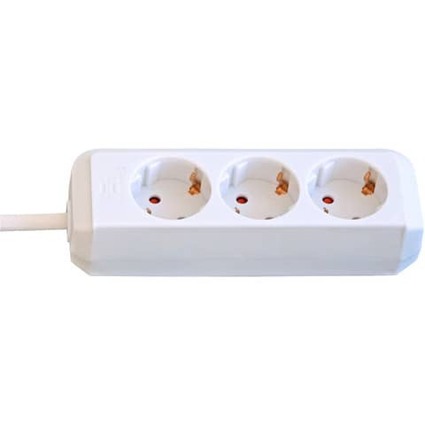 Steckdosenleise Eco-Line - 3-fach, 3m, weiß
