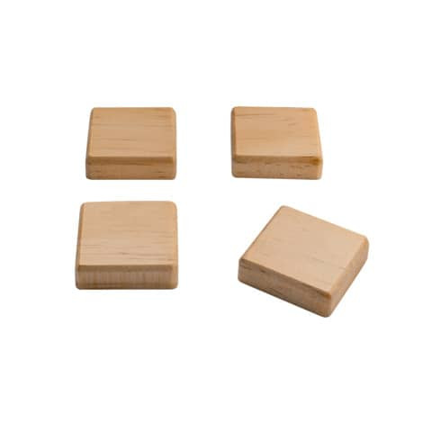 NeoDym-Magnete - quadratisch, Holz, beige, 4 Stück