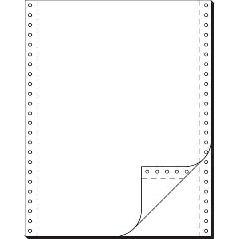 DIN-Computerpapier, 2fach, 12x240 mm (A4 hoch), SD, blanko mit LP, 2000 Sätze