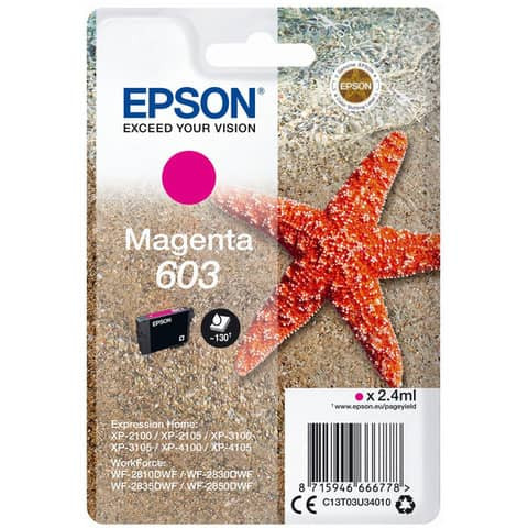 Original Epson Tintenpatrone magenta (C13T03U34010,T03U340,603,T03U3,T03U34010)