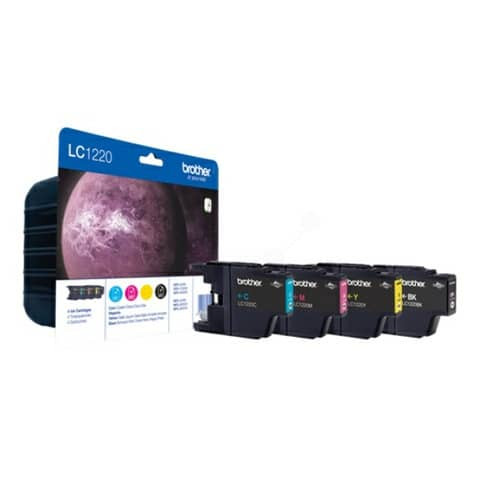 Original Brother Tintenpatrone MultiPack Bk,C,M,Y (LC-1220VALBPDR)