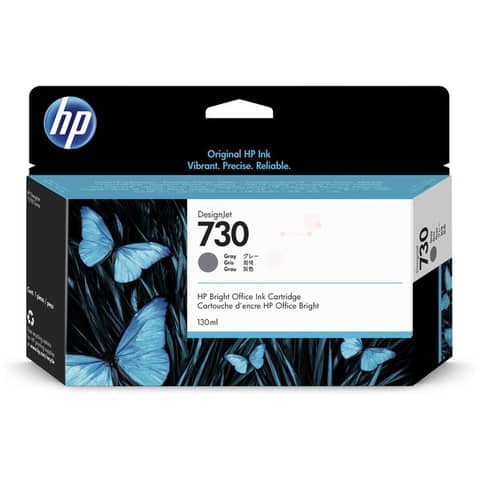 Original HP Tintenpatrone grau (P2V66A,730,NO730)