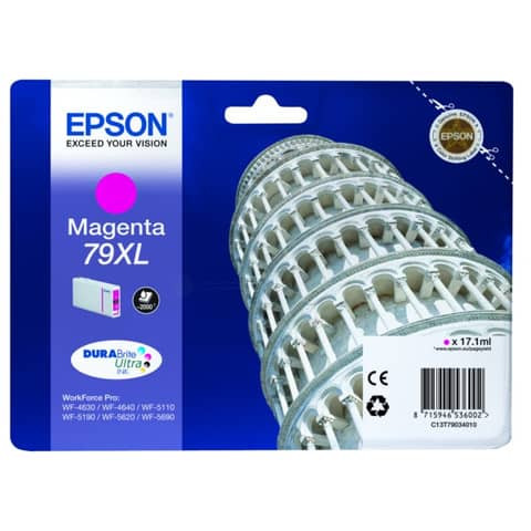 Original Epson Tintenpatrone magenta High-Capacity (C13T79034010,T790340,79XL,T7903,T79034010)