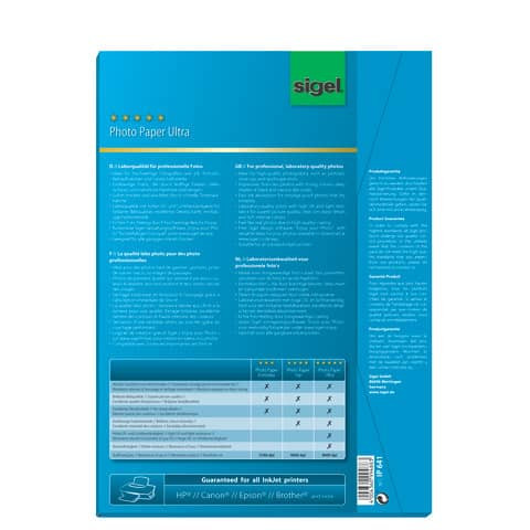 Inkjet Fotopapier Ultra - hochglänzend, 260 g/qm, 50 Blatt