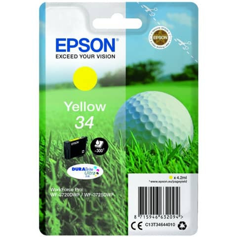 Original Epson Tintenpatrone gelb (C13T34644010,T346440,34,T3464,T34644010)