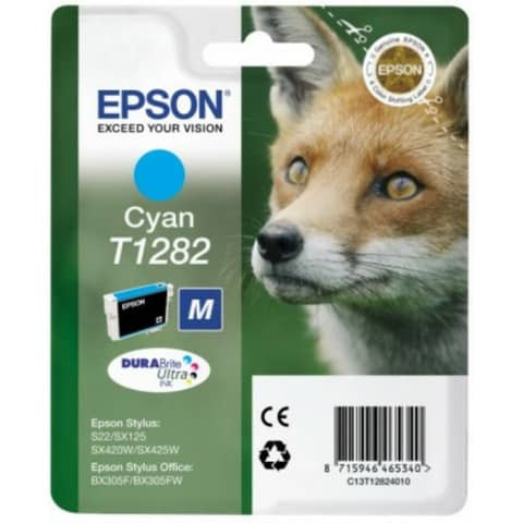 Original Epson Tintenpatrone cyan (C13T12824012,T1282,T12824012)