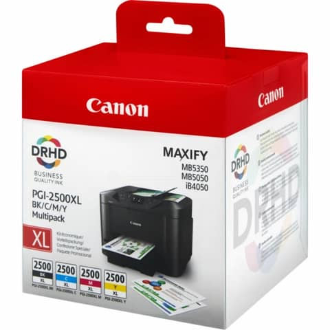 Original Canon Tintenpatrone MultiPack Bk,C,M,Y (9254B004,9254B004AA,PGI-2500XLBKCMY)