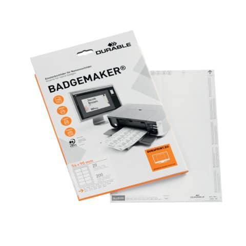 BADGEMAKER® Einsteckschilder - 54 x 90 mm, weiß