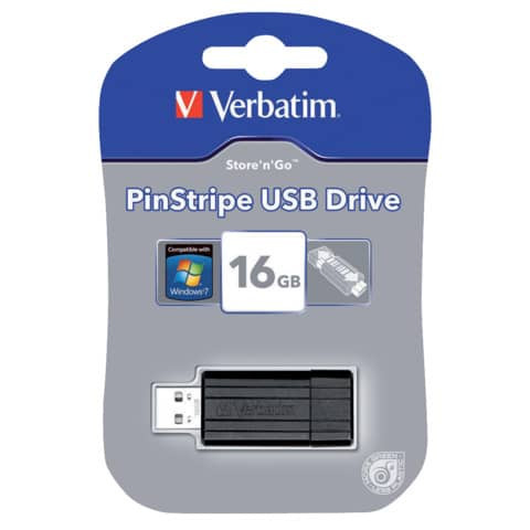 USB Stick 2.0 PinStripe - 16 GB, schwarz