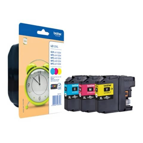 Original Brother Tintenpatrone MultiPack C,M,Y Blister Acustic Magnetic (LC-125XLRBWBPDR)