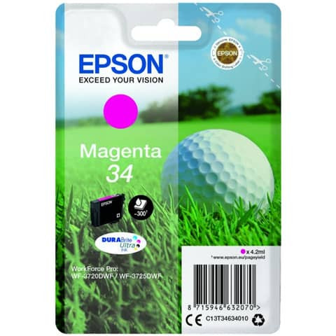 Original Epson Tintenpatrone magenta (C13T34634010,T346340,34,T3463,T34634010)