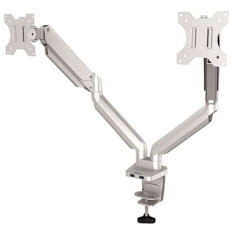 Platinum Series Doppelmonitorarm silber