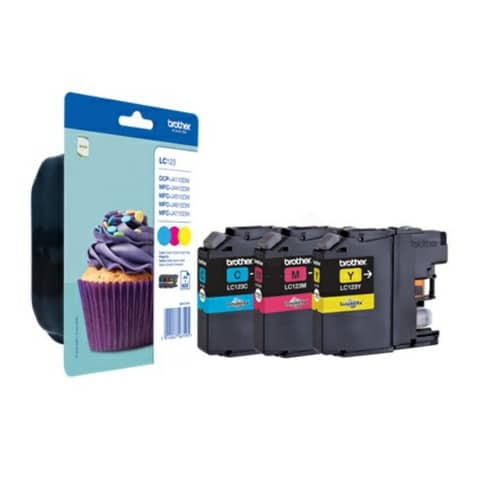Original Brother Tintenpatrone MultiPack C,M,Y Blister (LC-123RBWBPDR)