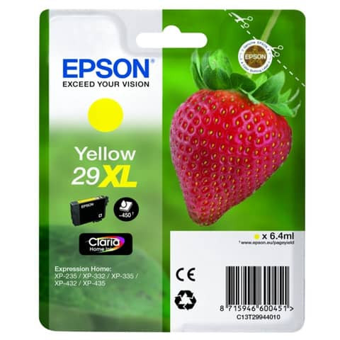 Original Epson Tintenpatrone gelb High-Capacity (C13T29944012,29XL,T2994,T29944012)