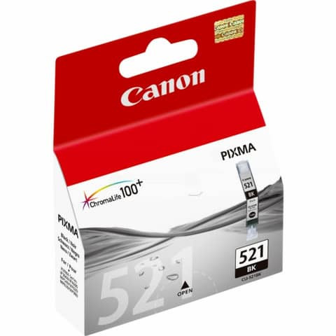 Original Canon Tintenpatrone schwarz Foto (2933B001,2933B001AA,CLI-521BK)