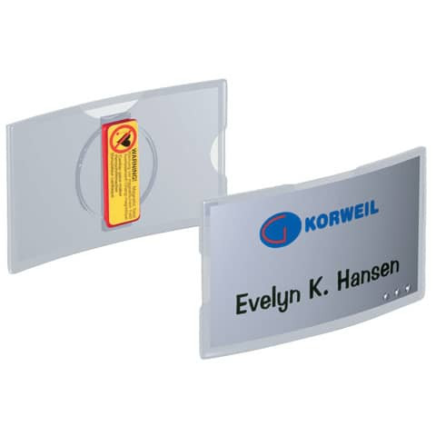 Namensschild konvex mit Magnet - 75 x 40 mm, 25 Stück