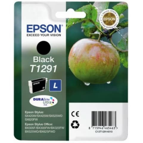 Original Epson Tintenpatrone schwarz (C13T12914012,T1291,T12914012)