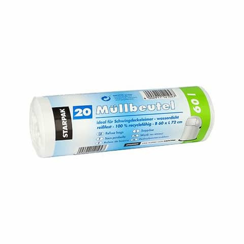 Müllbeutel - 60 L, LDPE, weiß, 20 Stück
