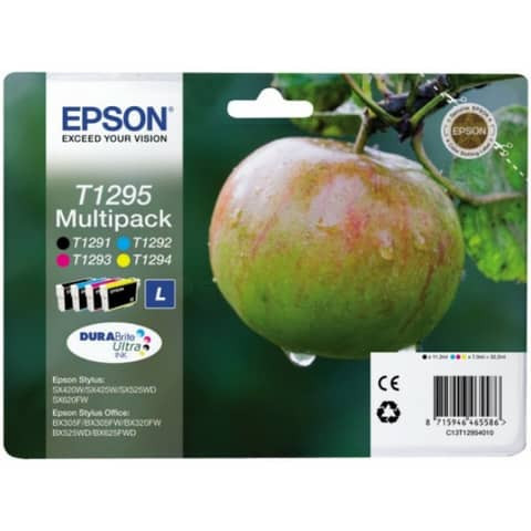 Original Epson Tintenpatrone MultiPack Bk,C,M,Y (C13T12954012,T1295,T12954012)