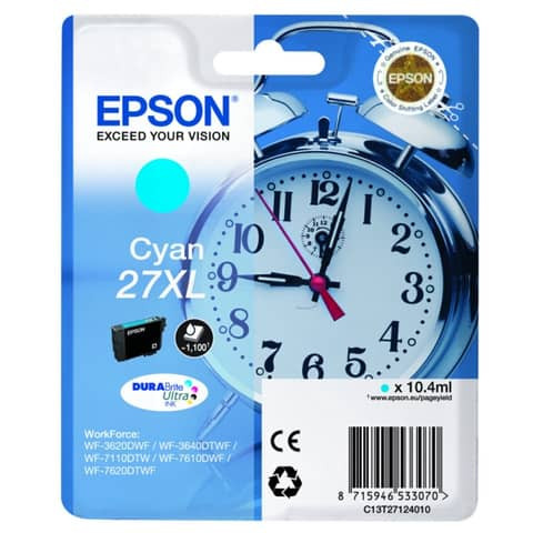 Original Epson Tintenpatrone cyan High-Capacity (C13T27124012,27XL,T27124012)