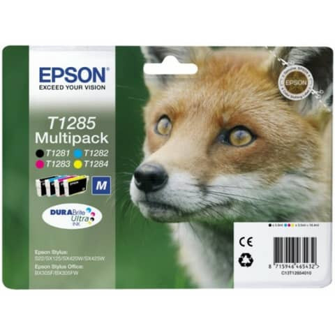 Original Epson Tintenpatrone MultiPack Bk,C,M,Y (C13T12854012,T1285,T12854012)