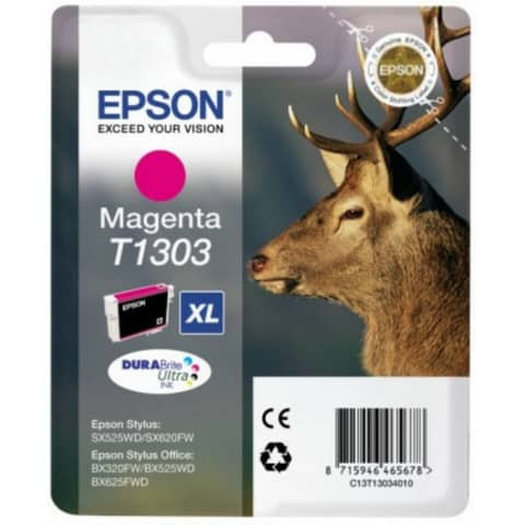 Original Epson Tintenpatrone magenta XL (C13T13034012,T1303,T13034012)