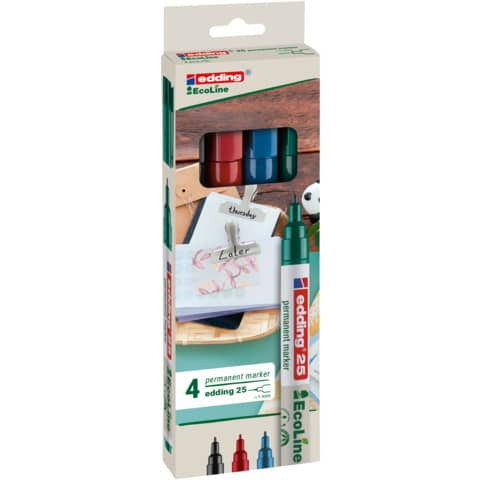 25 Permanentmarker EcoLine - nachfüllbar, 1 - 5 mm, sortiert