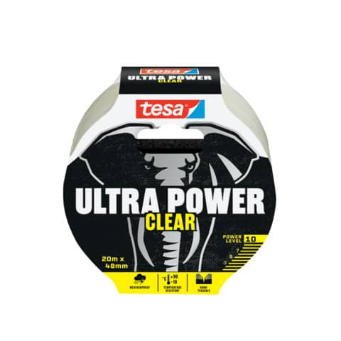 Gewebeband Reparaturband Ultra Power Clear - 10 m x 48 mm, transparent