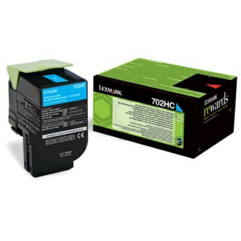 Original Lexmark Toner-Kit cyan return program (0070C2HC0,070C2HC0,70C2HC0,702HC,NO702HC)