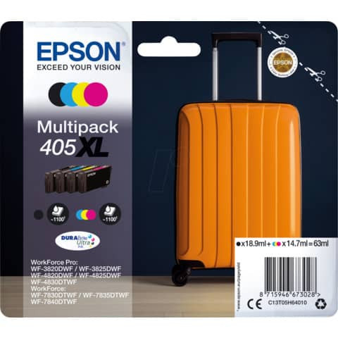 Original Epson Tintenpatrone MultiPack Bk,C,M,Y High-Capacity (C13T05H64010,T05H640,405XL,T05H6,T05H