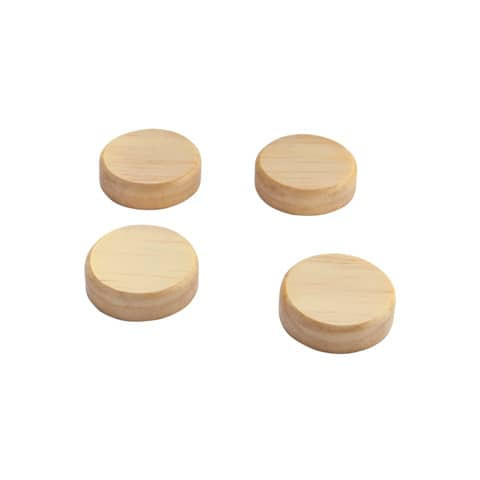 NeoDym-Magnete - rund, Holz, beige, 4 Stück