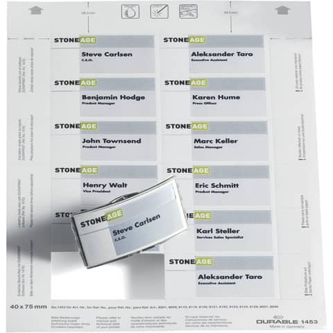 BADGEMAKER® Einsteckschilder - 40?x?75?mm, weiß