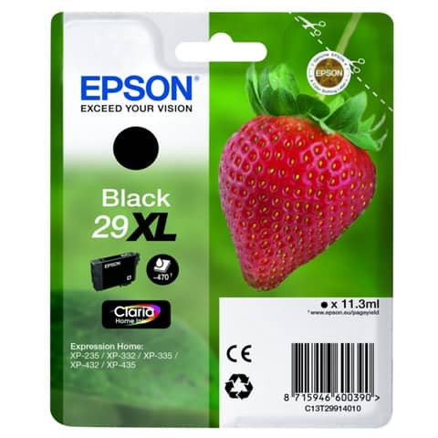 Original Epson Tintenpatrone schwarz High-Capacity (C13T29914012,29XL,T2991,T29914012)