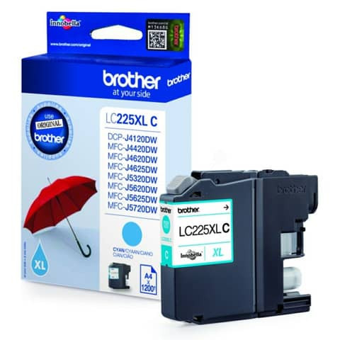 Original Brother Tintenpatrone cyan (LC-225XLC)