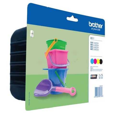 Original Brother Tintenpatrone MultiPack Bk,C,M,Y Blister (LC-221VALBPDR)